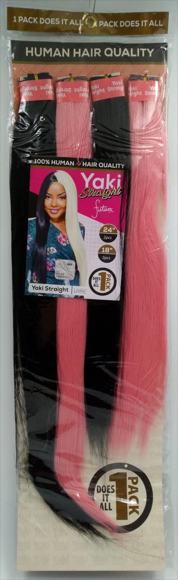 Darling Yaki Straight Human Hair Quality 18/24'' F1/Pink.