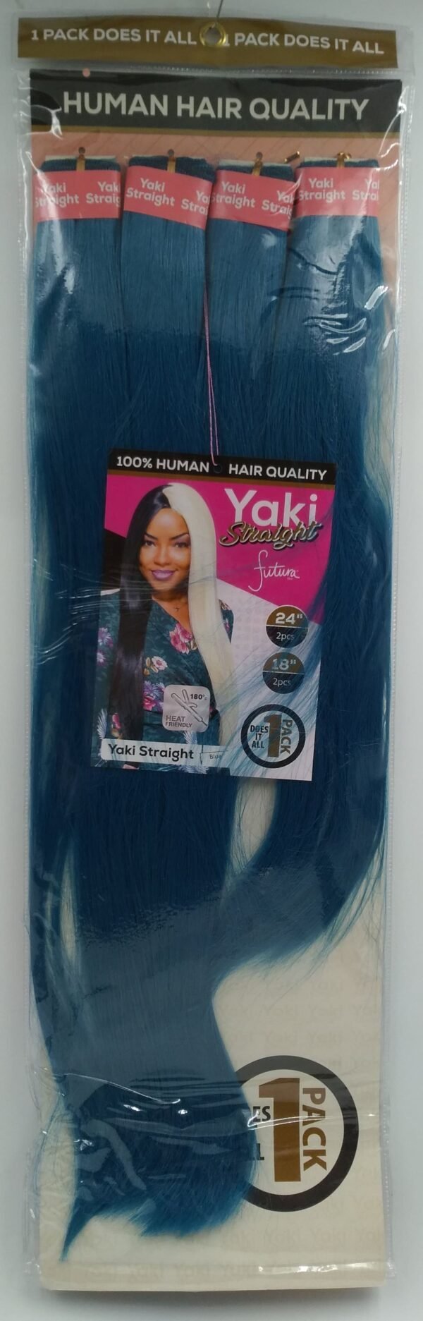 Darling Yaki Straight Human Hair Quality 18/24'' Col. Blue.