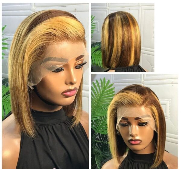 13x4 100% Human Hair 10inches Piano Bob Wig